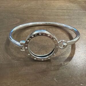 Nikki Lissoni Silver Plated Bangle Bracelet-Small Pendant